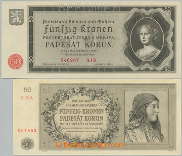 253371 - 1940, 1944 Ba.34, 42, sestava 2ks bankovek: 50K 1940, série