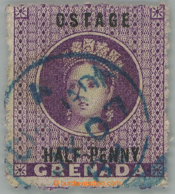 253422 - 1885 SG.21c, Viktorie HALF - PENNY, fialová, CHYBOTISK OSTA