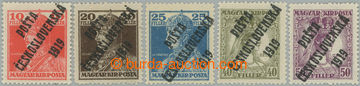 253456 -  Pof.119-123, 10-50f, complete set, Zita overprint type IV.;