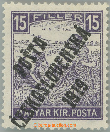 253460 -  Pof.100, Bílé číslice 15f fialová, IV. typ přetisku; 