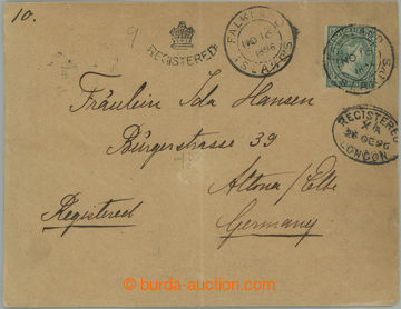 253464 - 1896 Reg letter to Germany, with Victoria 6P, SG.3, CDS FALK