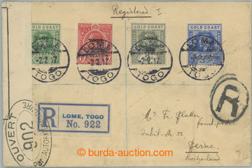 253466 - 1917 R-dopis do Švýcarska, vyfr. zn. Jiří V. TOGO ANGLO-
