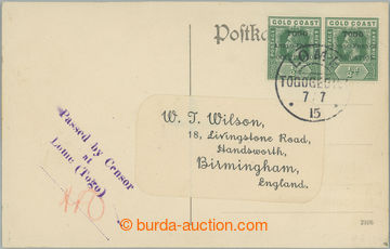 253468 - 1915 pohlednice do Anglie, vyfr. zn. Jiří V. TOGO ANGLO-FR