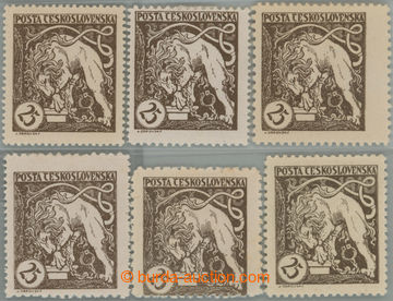 253495 -  Pof.28A-F, Lion Breaking its Chains 25h brown, comp. of 6 s