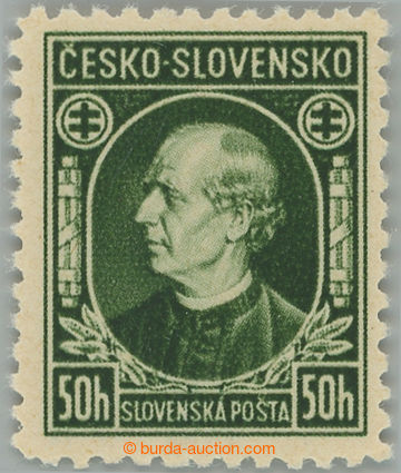 253500 - 1939 Sy.NZ23B, Hlinka 50h zelená ČESKO-SLOVENSKO, bez pře