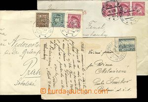 25355 - 1939 3 pcs of entires  with print forerunner. postmarks trai