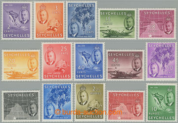 253618 - 1952 SG.158-172 George VI. local motives 2c - 10Rp; VF-XF, c