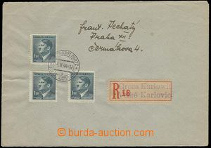 25364 - 1944 R-dopis s provizorní R nálepkou VLP Velké Karlovice,