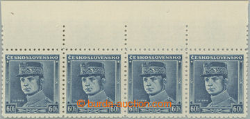 253674 - 1939 Sy.1, Modrý Štefánik 60h modrá, vodorovná 4-páska