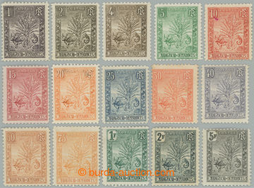 253699 - 1903 Yv.63-77A, Landscape 1C - 5Fr; complete long set, minor