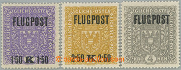 253704 - 1918 LETECKÉ 1918 / Mi.225-227 / Znak 1,50/2K - 4K, bílý 