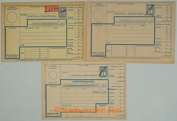 253759 - 1945 comp. 3 pcs of Un Slovak revenue postal blank forms Pos