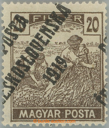 253852 -  Pof.107a, MAGYAR POSTA 20f hnědá, III. typ přetisku; kr