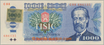 253874 - 1993 Ba.CZ3a, 1000Kčs 1985 s nalepeným kolkem, série C88,