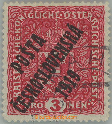 253932 -  Pof.49II, Coat of arms 3 K bright red, wide format, overpri