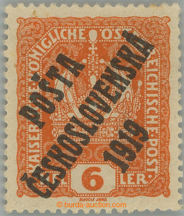 253935 -  Pof.35a, Koruna 6h oranžová, ČERNÝ přetisk II. typu, d