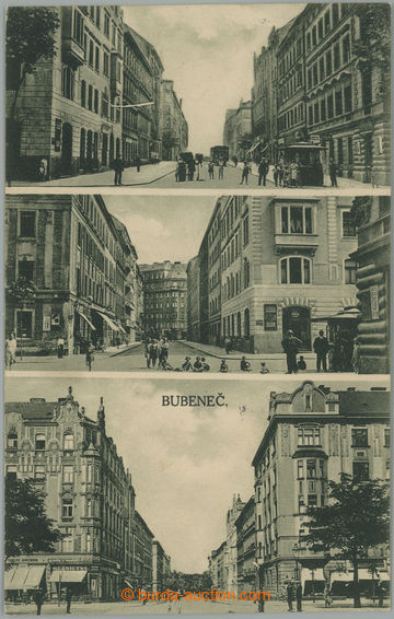 253942 - 1930 PRAHA - BUBENEČ, 3-okénková čb pohlednice, roh ulic