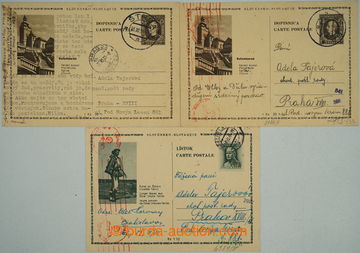 254009 - 1939-1944 CDV4/5 + CDV13/5, comp. 3 pcs of p.stat pictorial 