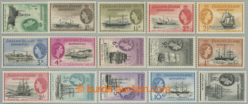 254011 - 1954-1962 SG.G26-G40, Elizabeth II. - Ships, ½P - £1, comp