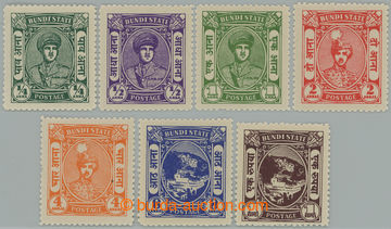 254021 - 1947 SG.86-92, Bahadur Singh ¼A - 1R; complete set hinged, 