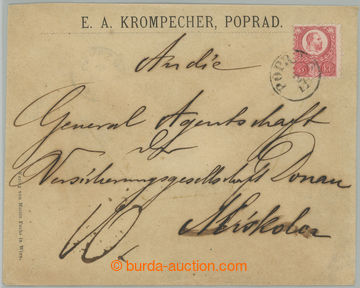 254042 - 1874 commercial letter with 5 Kreuzer carmine, copper print,