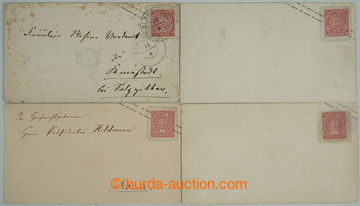 254081 - 1868 4 postal stationery covers 1Gr and 3 Kreuzer red, used 