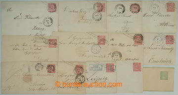 254083 - 1868-1871 11 Us postal stationery covers 1Gr rose, various p