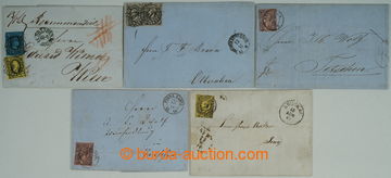 254132 - 1854-1863 selection of 5 letters, with issue 1855-1856, i.a.