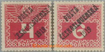 254245 -  Pof.66, 67, Large numerals 4h red, type III + 6h red, type 