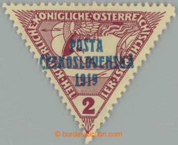 254246 -  Pof.55, Triangle 2h brown-red, overprint type II.; hinged, 