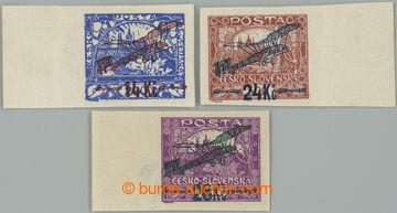 254247 -  Pof.L1-L3, I. provisional air mail stmp., complete imperfor