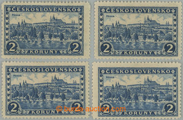 254251 - 1926 Pof.225x P5-P8, Praha 2Kč modrá, pergamenový papír,