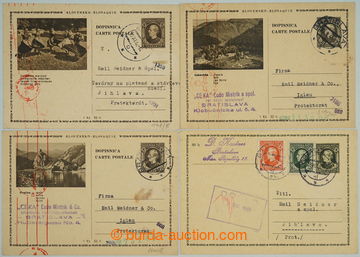 254263 - 1939-1942 CDV2, CDV4/20, 24, 27, comp. 4 pcs of Slovak PC, 1