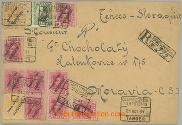 254270 - 1931 SPANISH POST IN TANGIER  / Reg letter addressed to Czec