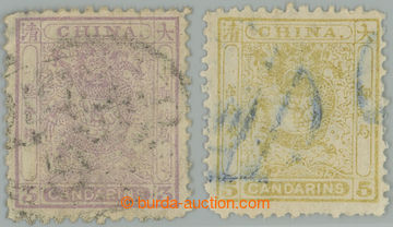 254278 - 1885 Mi-5-6, Small dargon 3C and 5 Candarins; good quality, 