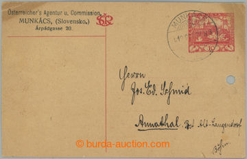 254301 - 1919 MUKACHEVO / used PC Hradčany 10h red with monogram, CD