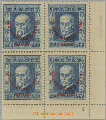 254335 - 1925 Pof.182 DČ, Kongres 200h modrá, pravý dolní rohový