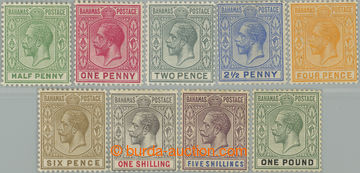 254466 - 1912-1919 SG.81-89, George V. ½P - £1; complete set, hinge