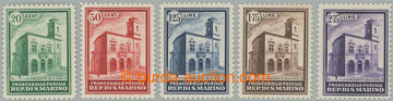 254477 - 1932 Mi.175-179, Postal building 20C-2.75L; complete rare se