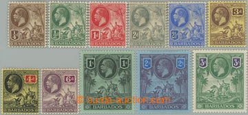 254485 - 1912-1916 SG.170-180, George V. ¼P - 3Sh; complete set, hin