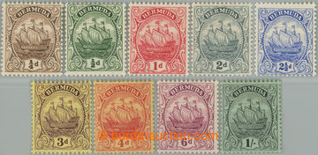 254523 - 1910-1925 SG.44-51, Loď ¼P - 1Sh, průsvitka Mult Crown CA