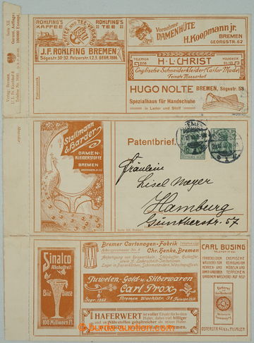 254539 - 1910 private advertising p.stat letter-card Patentbrief with