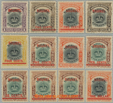 254547 - 1906 SG.11-22, Crown 1c - $1, complete set of 12 stamps with