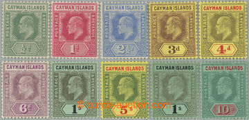 254563 - 1907-1909 SG.25-34, Edward VII. ½d - 5Sh; complete set, hin