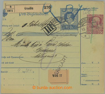 254587 - 1913 CZECH LANDS - PERFIN IN DISPATCH-NOTE / Mng.S61, larger