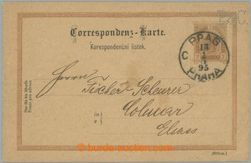 254592 - 1895 CZECH LANDS - PERFIN IN POSTCARD / Mng.P8, PC Franz Jos