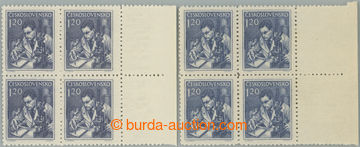 254610 - 1954 Pof.783, Povolání 1,20Kčs, sestava dvou 4-bloků s p