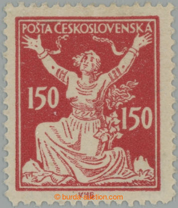 254636 -  Pof.159B, 150h red with line perforation 13¾, type I.; of 