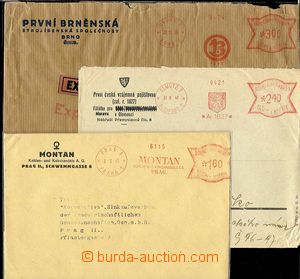 25468 - 1939 3 pcs of commercial envelopes with meter stmp: PRAGUE 1