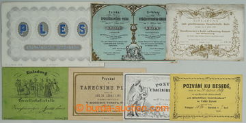 254708 - 1855-1879 BALL INVITATION-CARDS / comp. 6 pcs of various ver